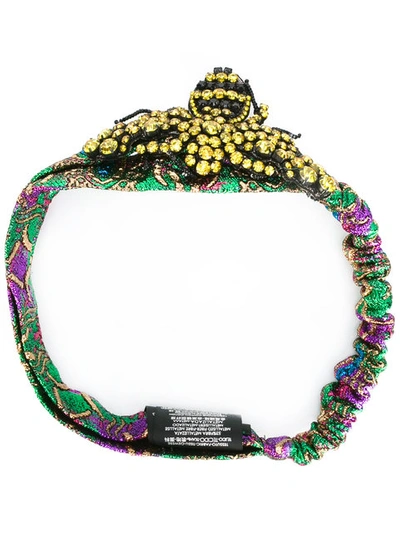 Gucci Embellished Metallic Jacquard Headband In Multicolour