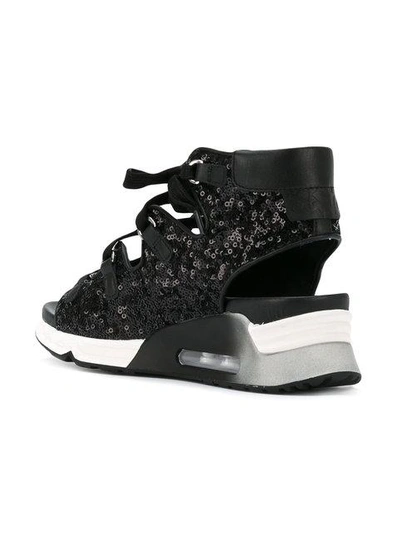 Shop Ash Trainer-style Sequin Sandals - Black