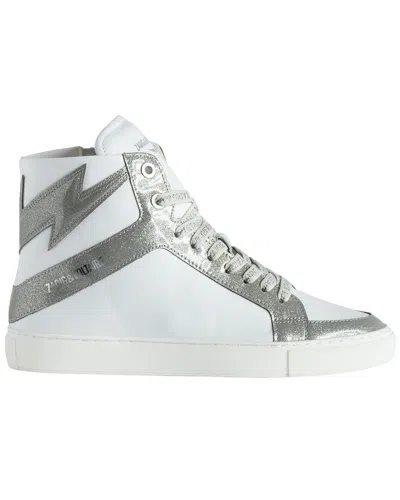 Zadig & Voltaire High Flash Infinity Leather Trainers In White