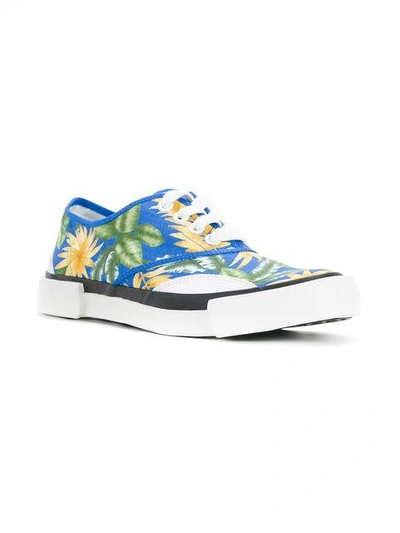 Shop Julien David Jungle Print Trainers In Blue