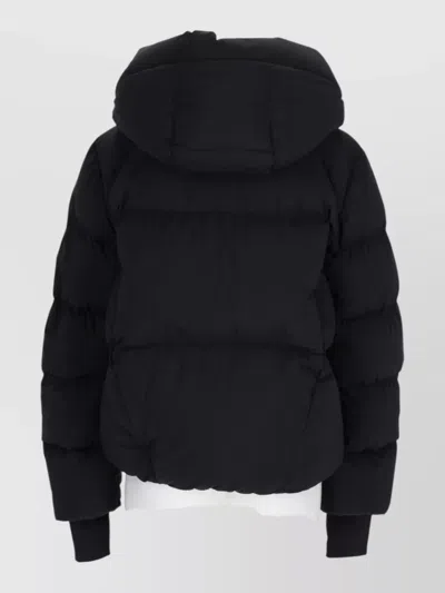 Moncler Ski Jacket With Hood And Elastic Cuffs In Black
