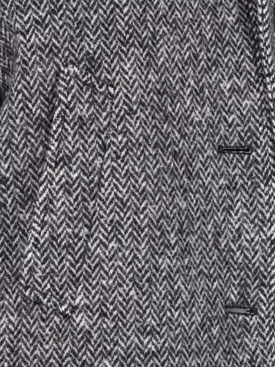 Valentino Herringbone Wool Jacket In Gray