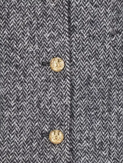 Valentino Herringbone Wool Jacket In Gray