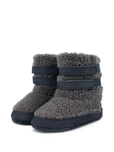 Donsje Larisso Touch-strap Ankle Boots In Gray