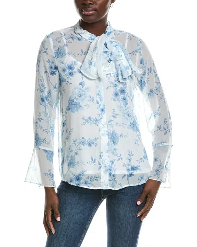 Anne Klein Printed Blouse In White