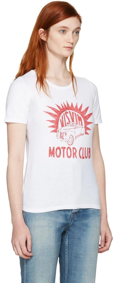 Shop Visvim White Motor Club Basic Dry T-shirt In White Pattern
