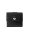 Gucci Leather French Flap Wallet In Black