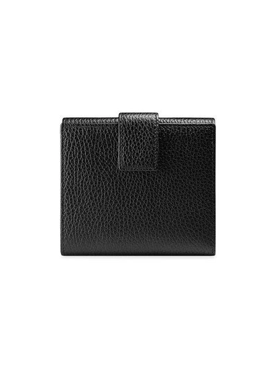 Shop Gucci Leather French Flap Wallet In Black