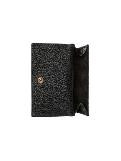 Shop Gucci Leather French Flap Wallet In Black