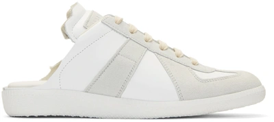 Maison Margiela Raw-edge Backless Suede And Leather Trainers In White