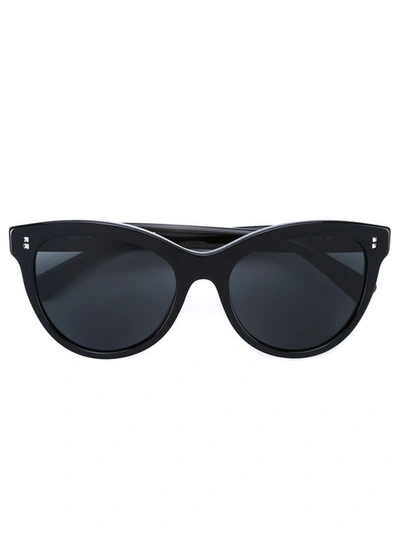 Valentino Rockstud Rivet Monochromatic Cat-eye Sunglasses In Black