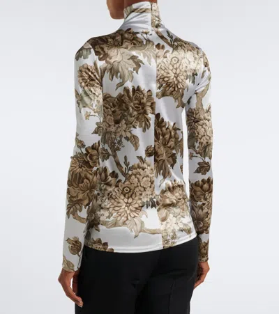 Acne Studios Floral Turtleneck Top In Blue