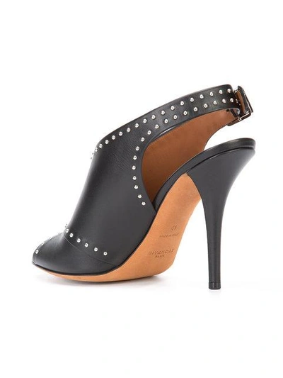 Shop Givenchy Studded Peep Toe Sandals In Black