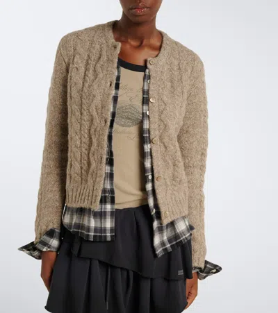 Acne Studios Kunch Cotton Flannel Cardigan In Neutral