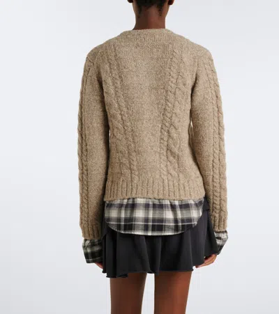 Acne Studios Kunch Cotton Flannel Cardigan In Neutral