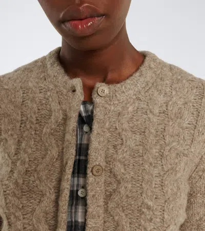 Acne Studios Kunch Cotton Flannel Cardigan In Neutral