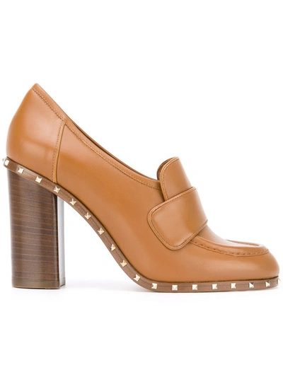 Valentino Garavani Valentino  Soul Rockstud Loafer Pumps - Brown