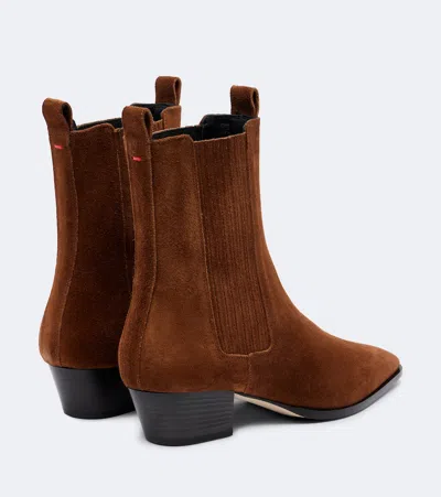 Aeyde Solid Color Suede Ankle Boots In Brown