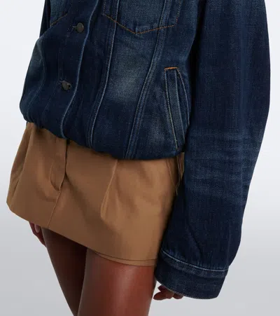 Acne Studios Oversized Collar Denim Jacket In Brown