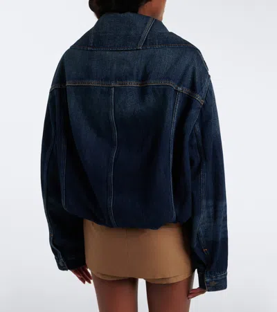 Acne Studios Oversized Collar Denim Jacket In Brown