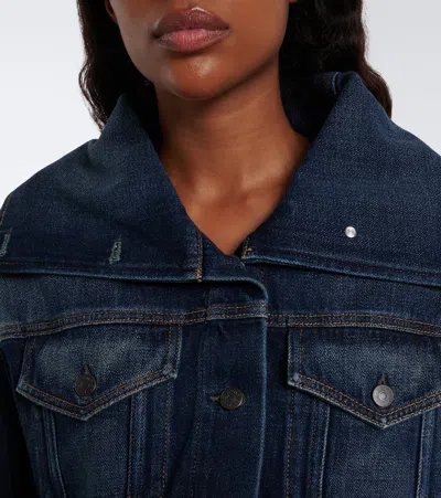 Acne Studios Oversized Collar Denim Jacket In Brown