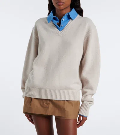 Acne Studios Layered Wool Sweater In Multi