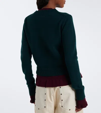 Acne Studios Ruffled Layered-effect Sweater In Multi