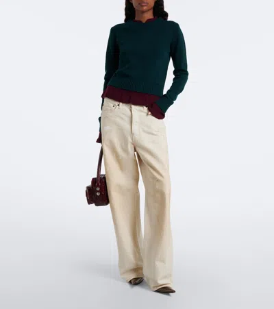 Acne Studios Ruffled Layered-effect Sweater In Multi