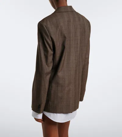 Acne Studios Checked Wool-blend Blazer In Brown