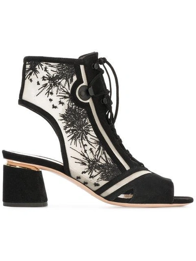 Shop Nicholas Kirkwood Embroidered Suede Booties