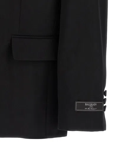 Balmain Crystal-embellished Blazer In Black