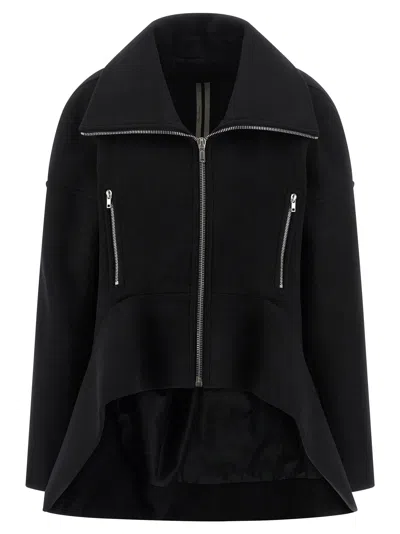 Rick Owens Black Wool Draculimo Structured Jacket In Black