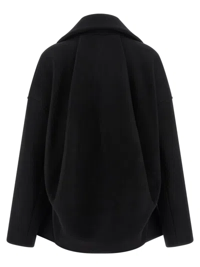 Rick Owens Black Wool Draculimo Structured Jacket In Black