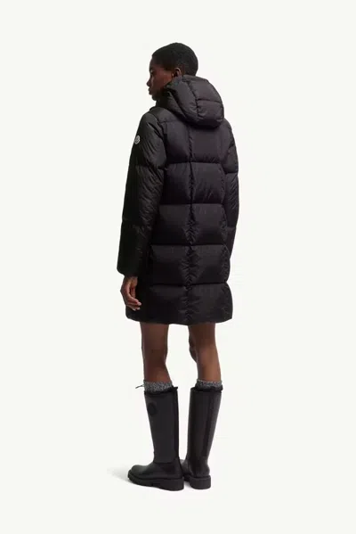 Moncler Quilted Down Down Coat In Black