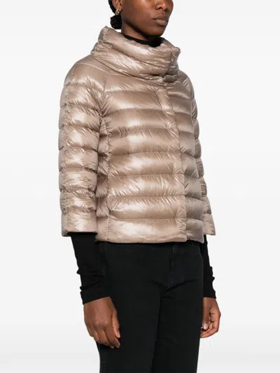 Herno Goose Down Padded Down Jacket In Beige