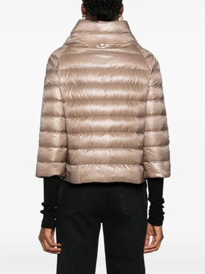 Herno Goose Down Padded Down Jacket In Beige