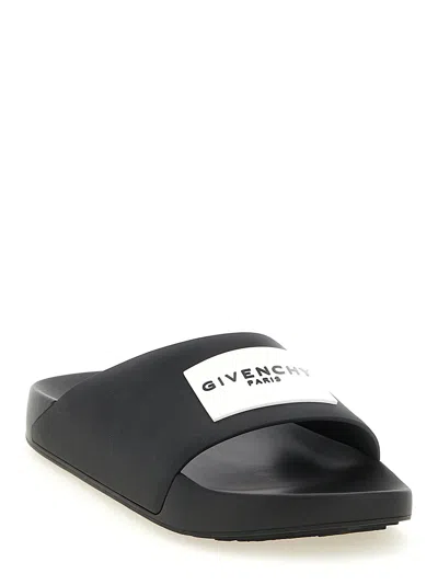 Givenchy Label Logo Mules In Black