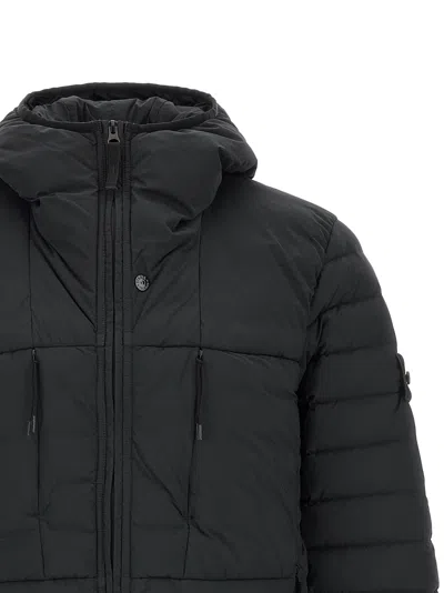 Stone Island Quilted Technical Down Jacket In Black