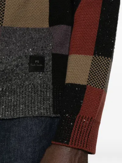 Paul Smith Patchwork Knit Sweater In Multi