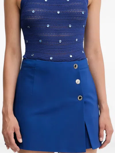 Morgan Button-embellishment Shorts In Blue