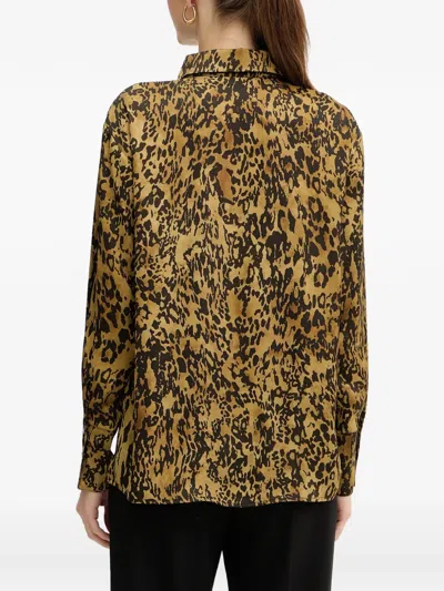 Morgan Buttoned Patterned Shirt In Brown