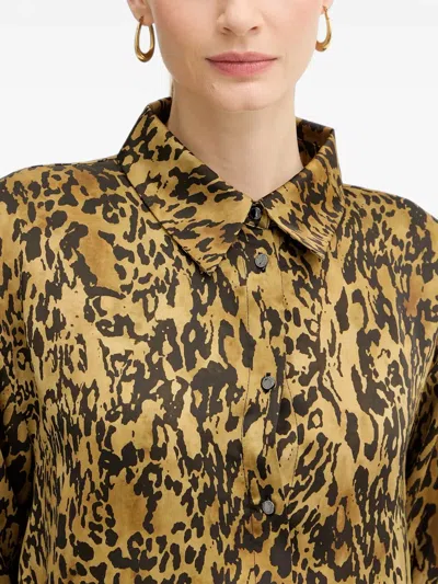 Morgan Buttoned Patterned Shirt In Brown