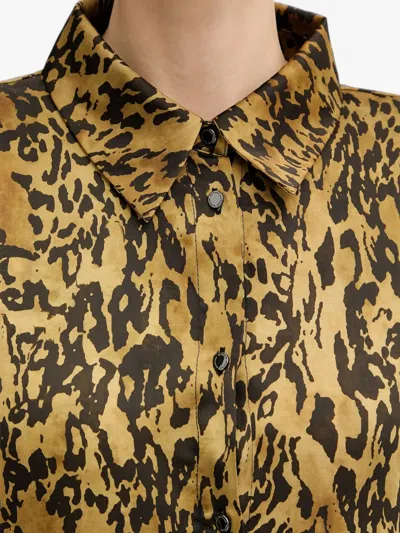 Morgan Buttoned Patterned Shirt In Brown