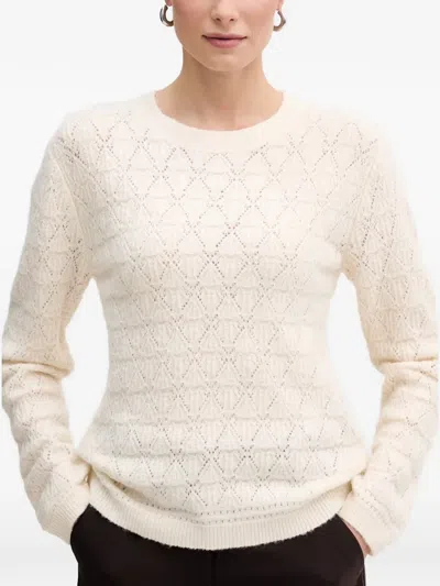 Morgan Diamond Pattern Sweater In Neutral