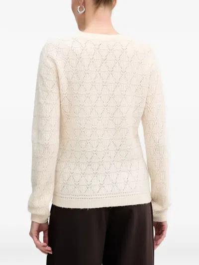 Morgan Diamond Pattern Sweater In Neutral