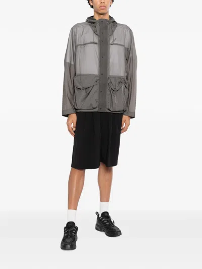 Ten C Hooded Flap-pocket Jacket In Grey