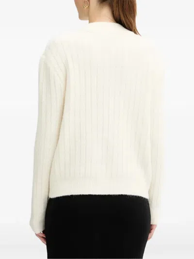Morgan Buttoned Sweater In Neutral