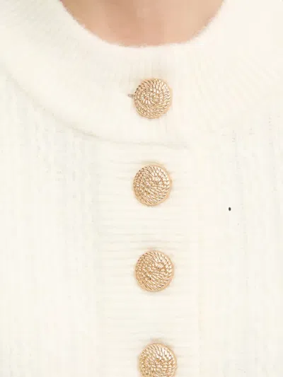 Morgan Buttoned Sweater In Neutral
