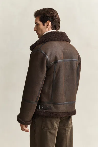 Gant Shearling Jacket In Multi