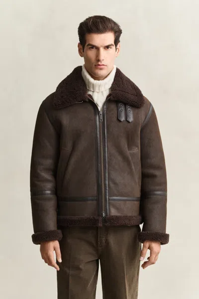 Gant Shearling Jacket In Multi